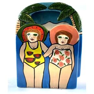 Funseekers Divas Napkin Holder Ceramic Kitchy Westland Grannies Retirement